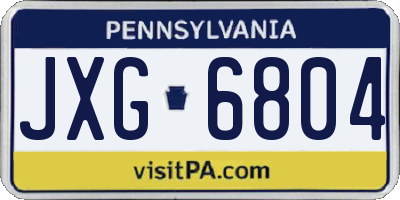 PA license plate JXG6804