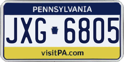 PA license plate JXG6805
