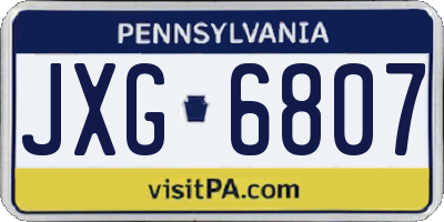 PA license plate JXG6807