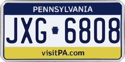 PA license plate JXG6808