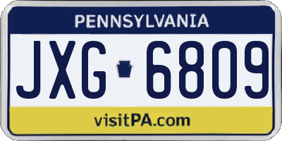 PA license plate JXG6809