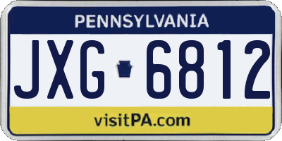 PA license plate JXG6812