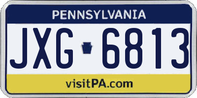 PA license plate JXG6813