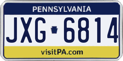 PA license plate JXG6814