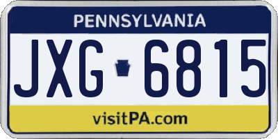 PA license plate JXG6815