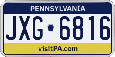 PA license plate JXG6816