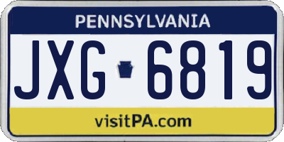 PA license plate JXG6819