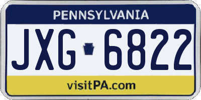 PA license plate JXG6822