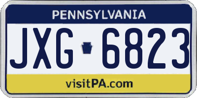 PA license plate JXG6823
