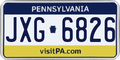 PA license plate JXG6826