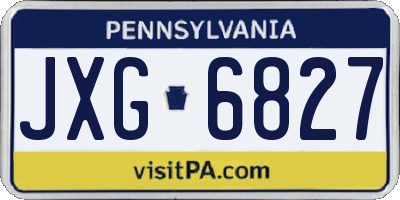 PA license plate JXG6827