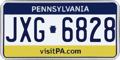 PA license plate JXG6828