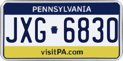 PA license plate JXG6830