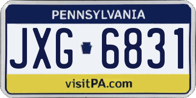 PA license plate JXG6831