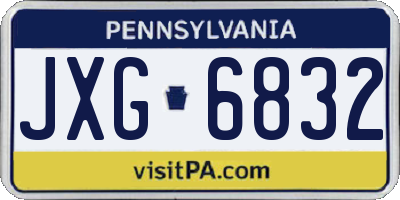 PA license plate JXG6832