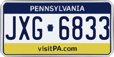 PA license plate JXG6833