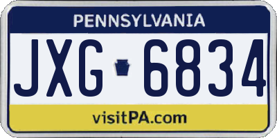 PA license plate JXG6834