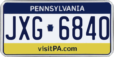 PA license plate JXG6840