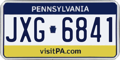 PA license plate JXG6841
