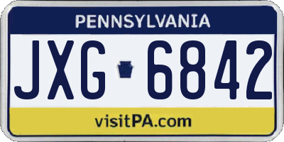 PA license plate JXG6842