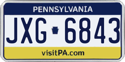 PA license plate JXG6843