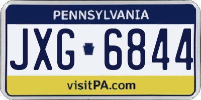 PA license plate JXG6844