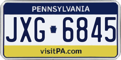 PA license plate JXG6845