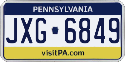 PA license plate JXG6849