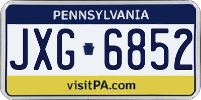 PA license plate JXG6852