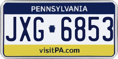 PA license plate JXG6853