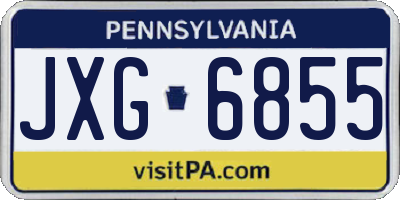 PA license plate JXG6855