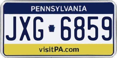 PA license plate JXG6859