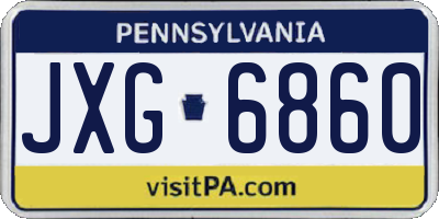 PA license plate JXG6860