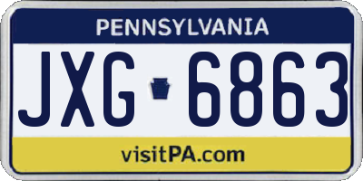 PA license plate JXG6863
