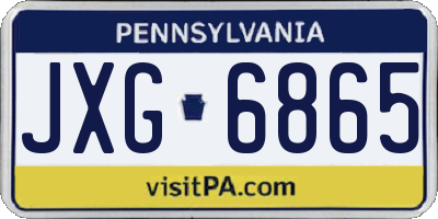 PA license plate JXG6865
