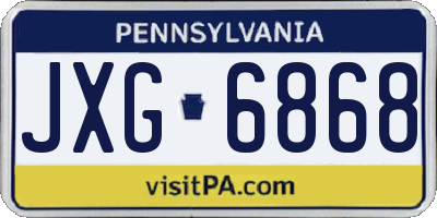 PA license plate JXG6868