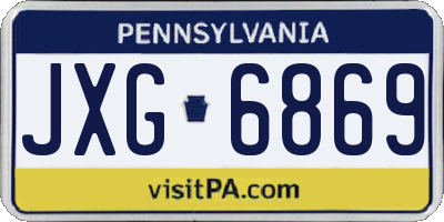 PA license plate JXG6869