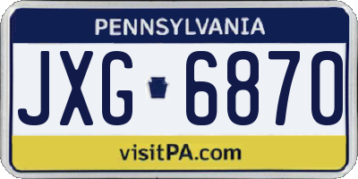 PA license plate JXG6870