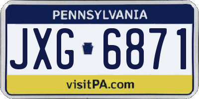 PA license plate JXG6871
