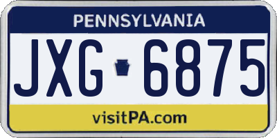PA license plate JXG6875