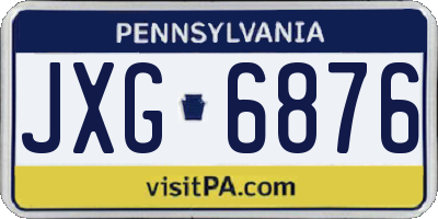 PA license plate JXG6876