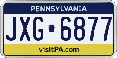 PA license plate JXG6877
