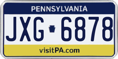 PA license plate JXG6878