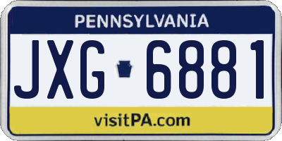 PA license plate JXG6881