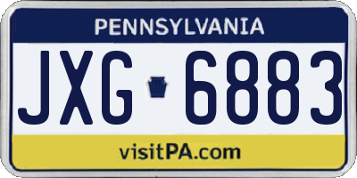 PA license plate JXG6883