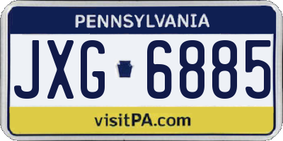 PA license plate JXG6885