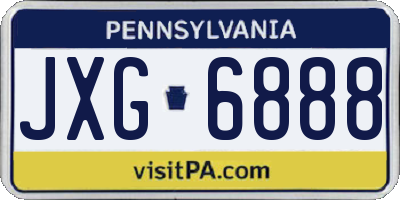 PA license plate JXG6888