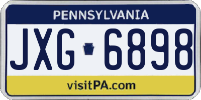 PA license plate JXG6898