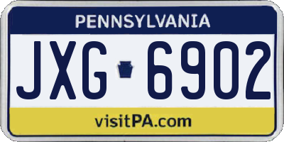 PA license plate JXG6902