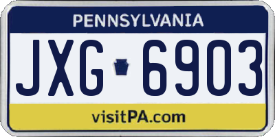 PA license plate JXG6903